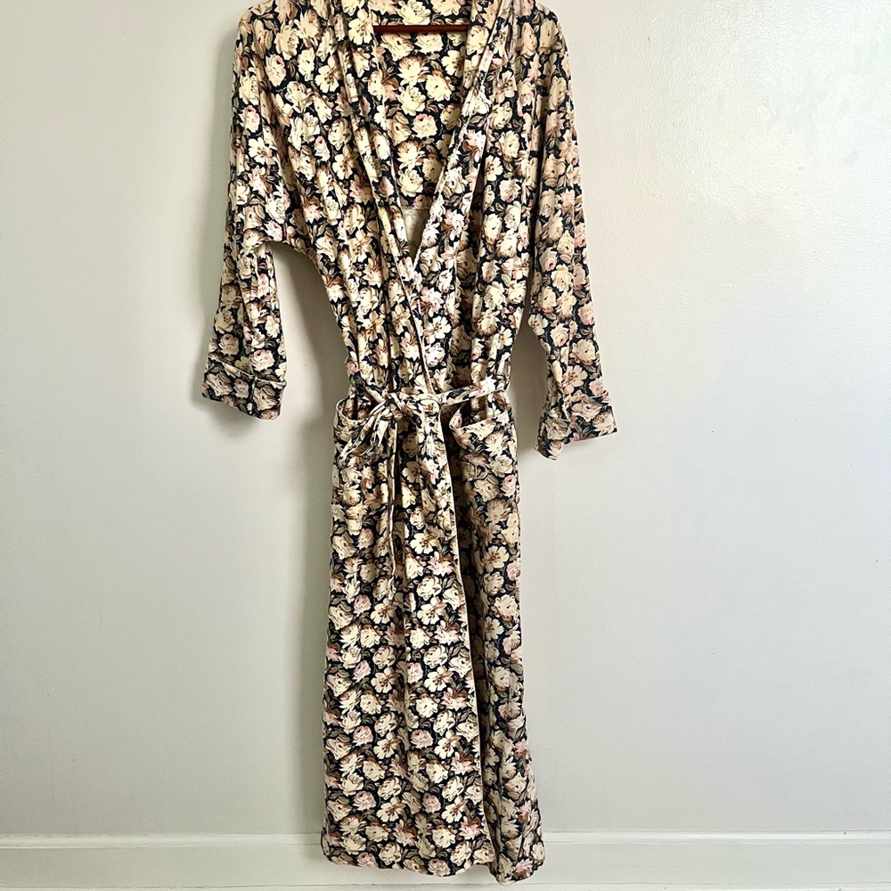 Vintage Christian Dior Floral Print Women's Robe